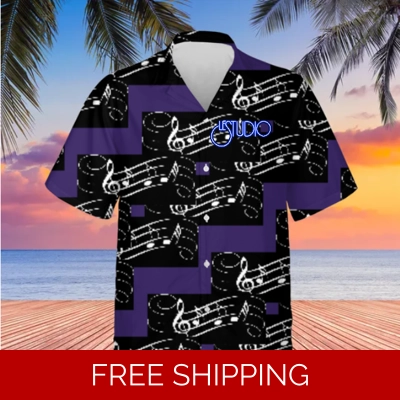 Hawaiian Shirt Unisex Le Studio White Notes